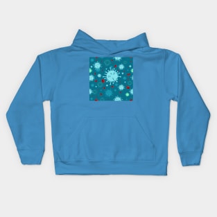 Seamless Pattern Turquoise Virus Disease Kids Hoodie